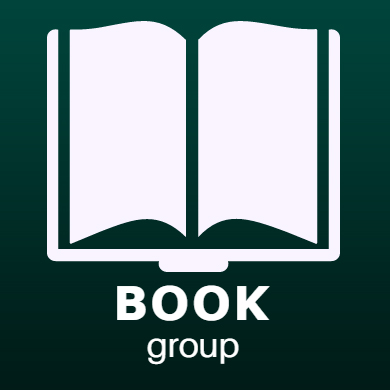 book group icon. white book over green background