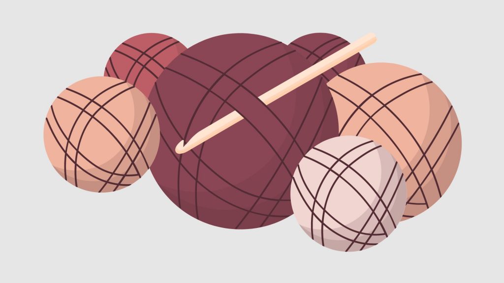 pink and purple balls of yarn